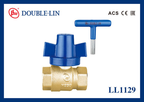 PTFE সিট ১/২" লকযোগ্য ব্রাস বল ভালভ ২৫ বার ISO228 থ্রেড