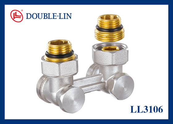 M1/2'' X M3/4" কোণ দুটি পাইপ ভালভ অ্যাডাপ্টার ISO228 থ্রেড সহ